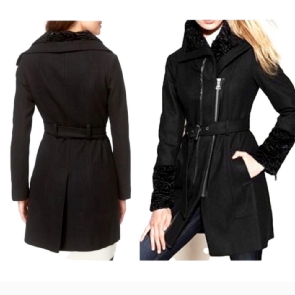 GUESS- Wool Blend Black Coat